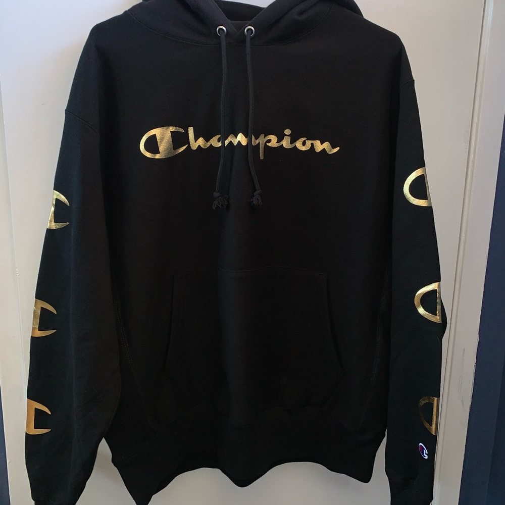 Champion black and gold hoodie